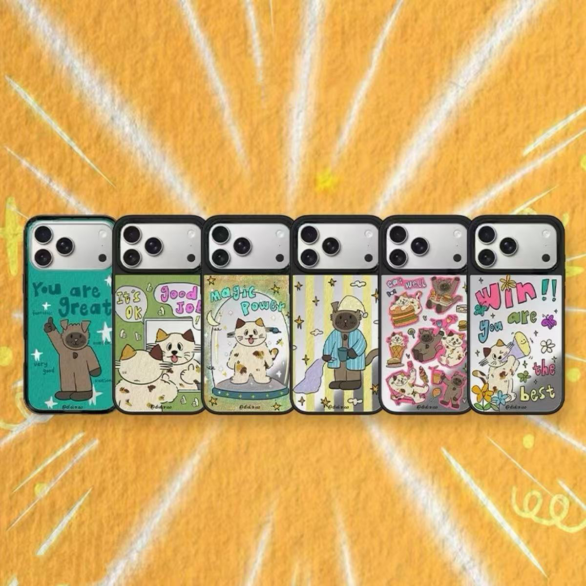 迪迪喵可爱猫猫系列手机壳适用于苹果15/16/17防摔保护套