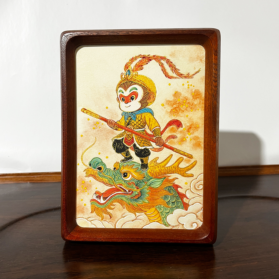 【龙腾悟空】纯手绘国风美物治愈系茶室玄关办公室氛围伴手礼国画