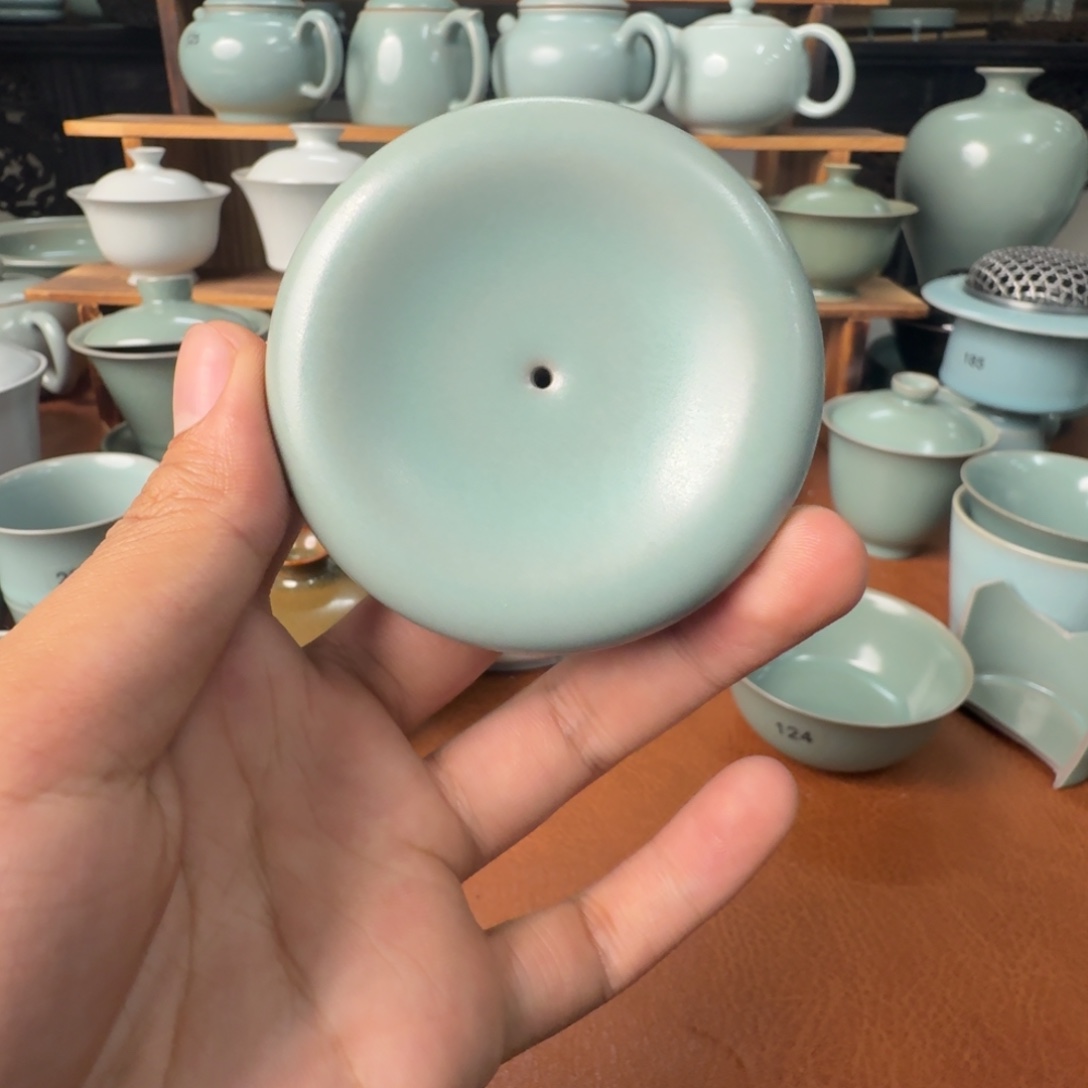 摆件陶一级仿古青绿香插不开片