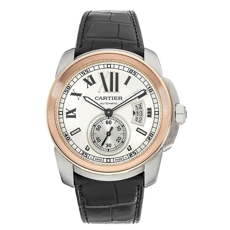 99新 Cartier/卡地亚 卡利博玫瑰金/W7100039/42mm白盘机械男款表