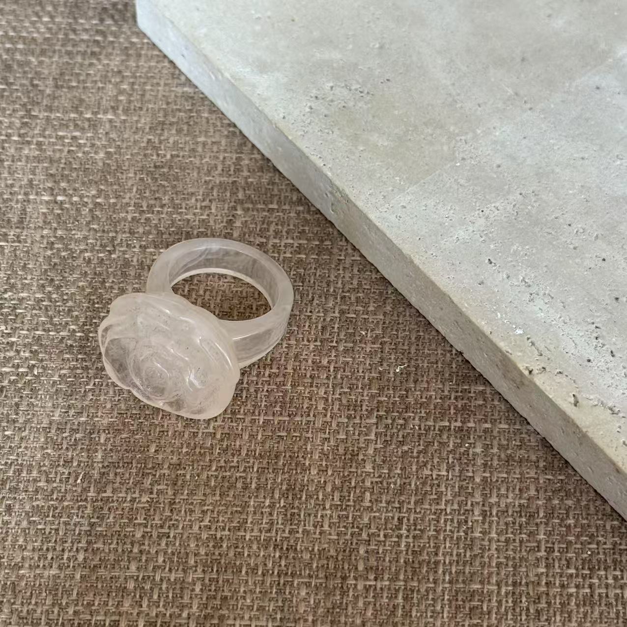 非金属树脂戒指 YOUYI /“明媚夏日”精致休闲山茶花戒指