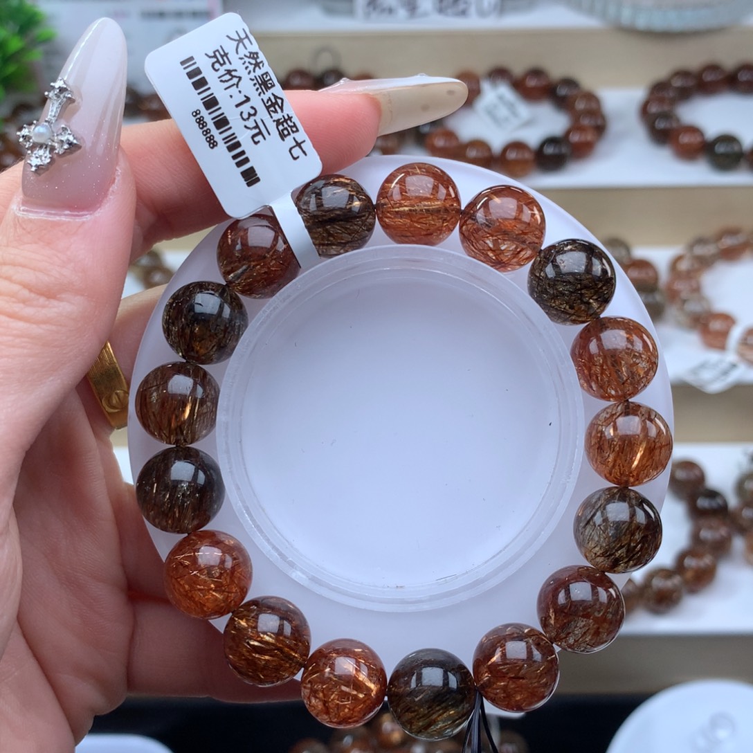 未镶嵌手串水晶黑金超七多样性发其一