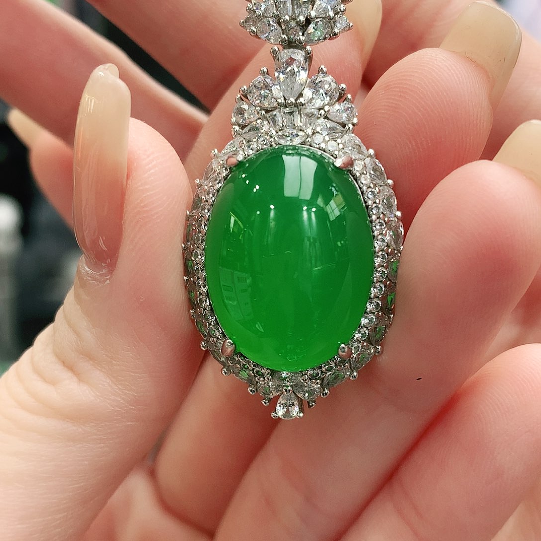 银S925镶嵌吊坠玛瑙/玉髓