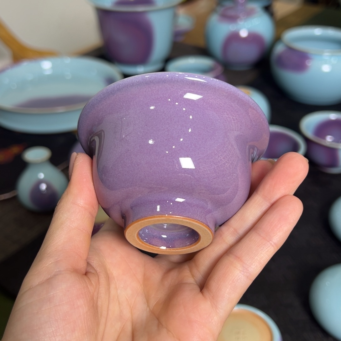 宋钧 里蓝外紫 压手杯