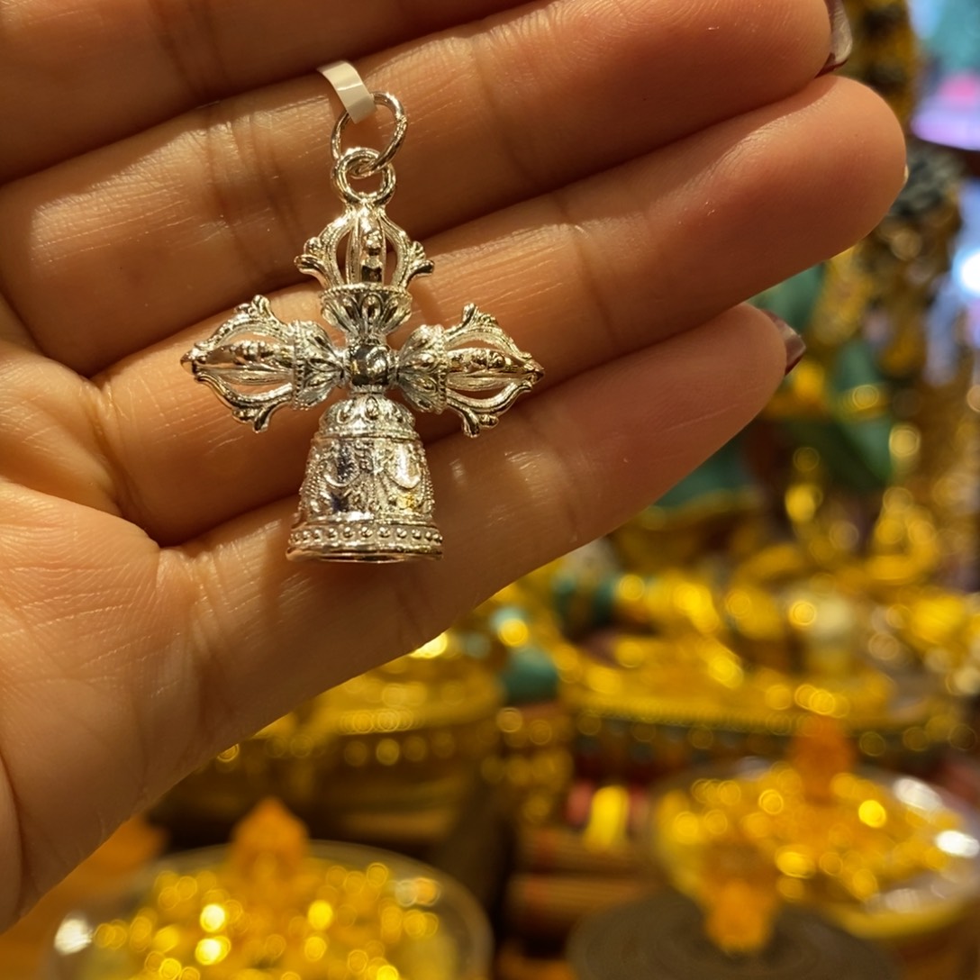 十字金刚铃杵吊坠纯银