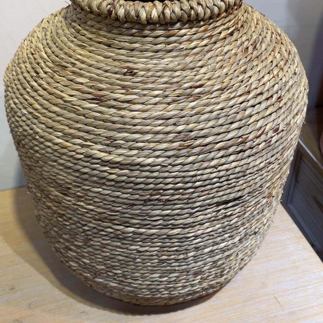 小***强木藤编花蓝桌面摆件121238