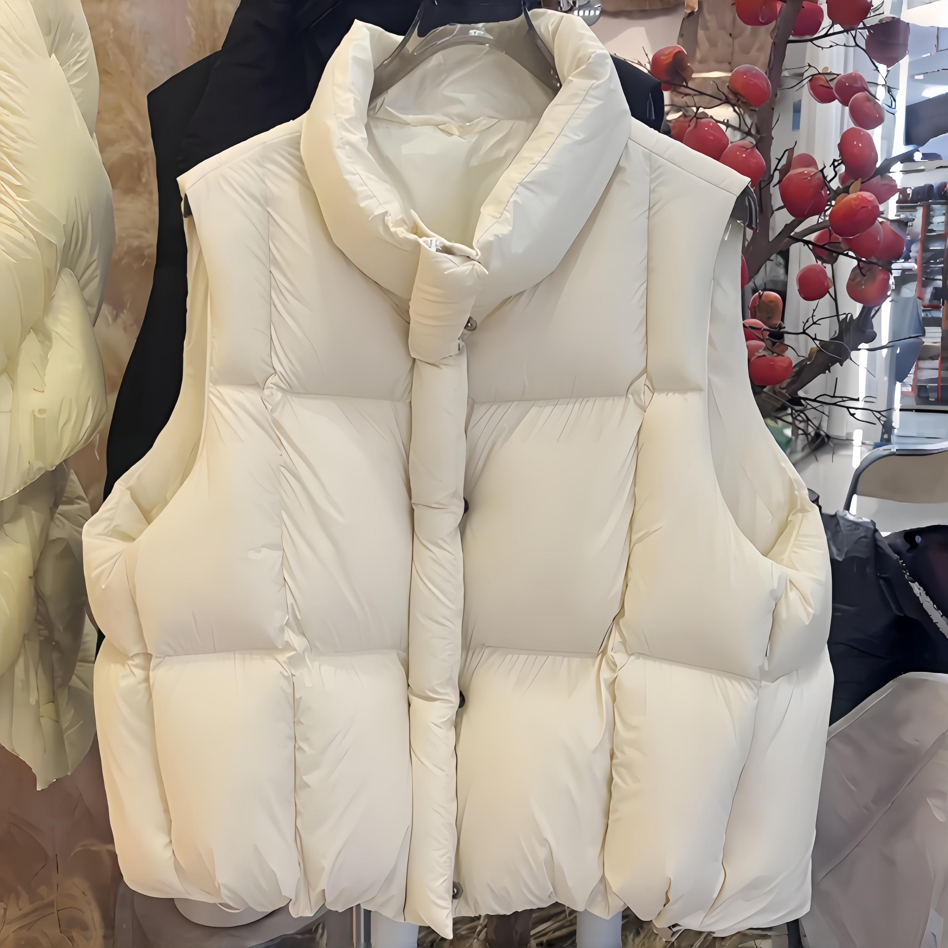 胖mm大码羽绒棉服马甲背心女秋冬新款百搭坎肩气质宽松外套615