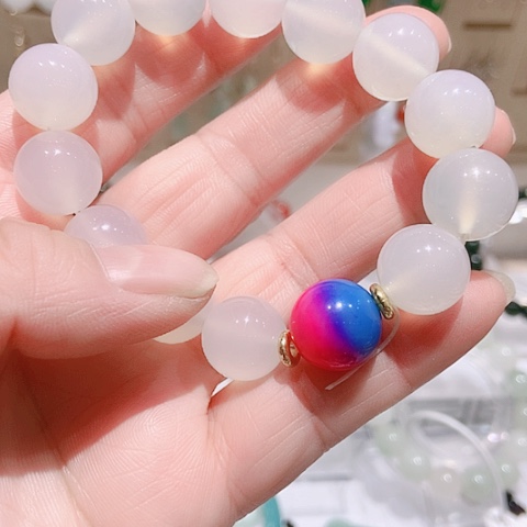 未镶嵌手链玛瑙/玉髓天然时尚珠串1 3 m m玛瑙手串