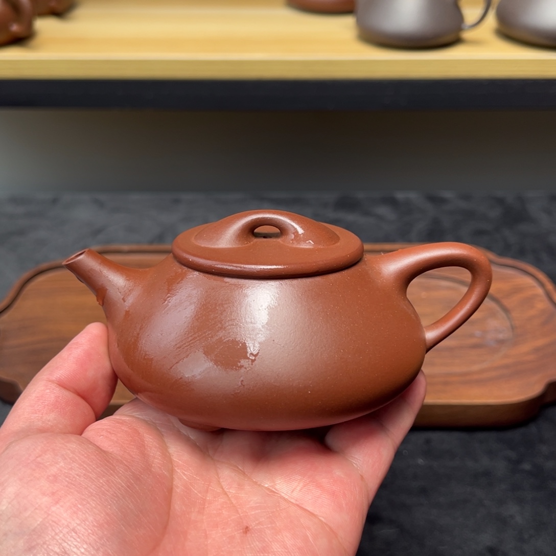 紫砂茶壶220cc紫泥光明瓢