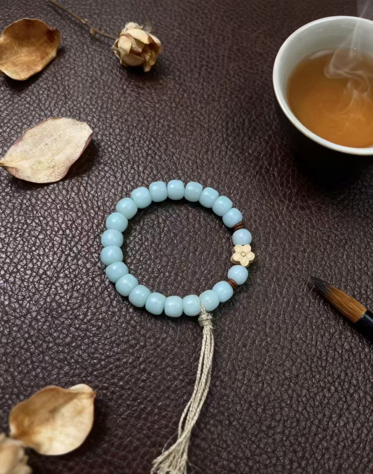 青色菩提手串(无礼盒）612