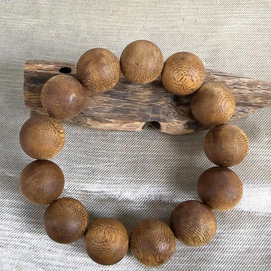 沉香碎屑沉香勾丝➕白棋母树18圆珠单圈收藏级