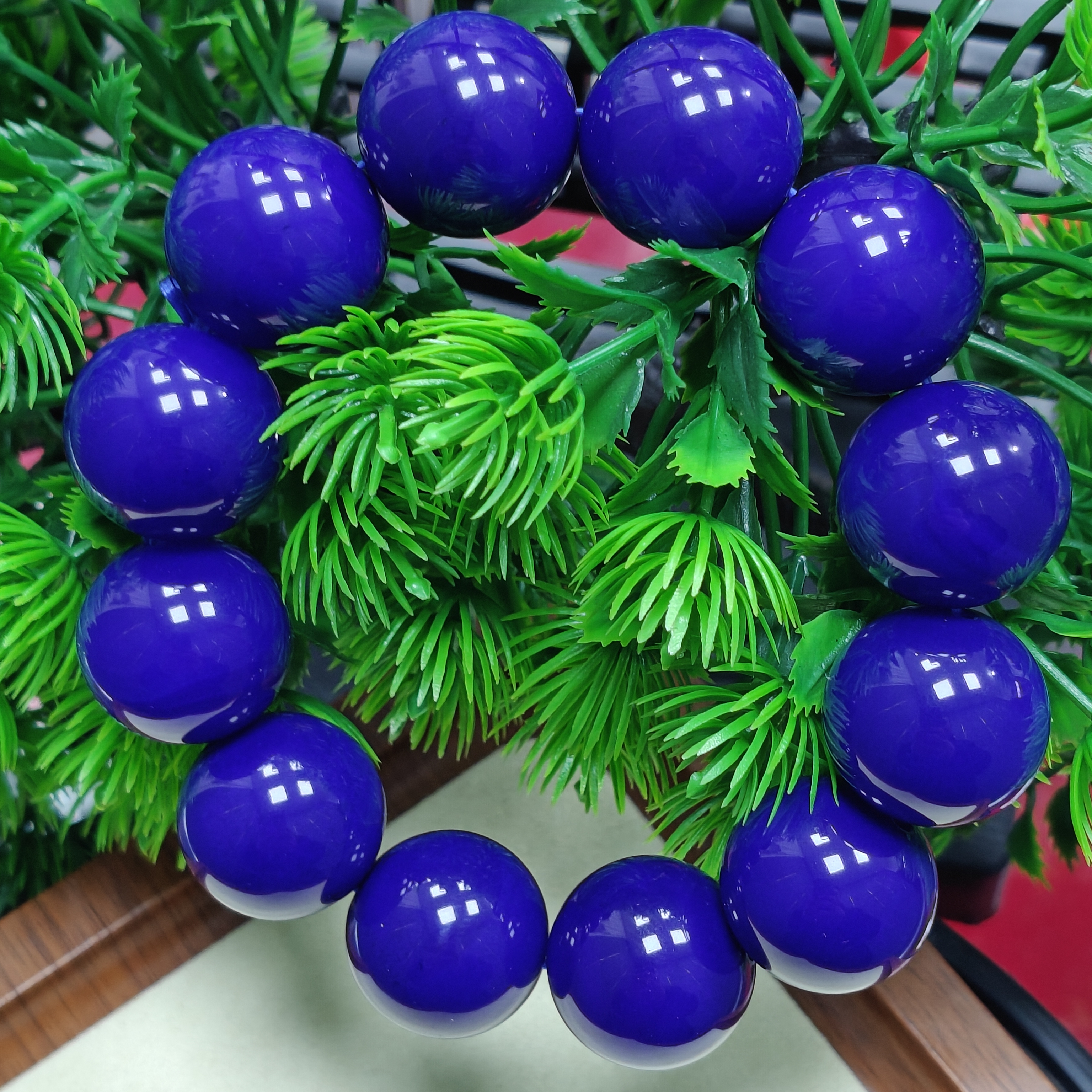 蓝龙焱深海之蓝海蓝宝玉石玛瑙手串2.0