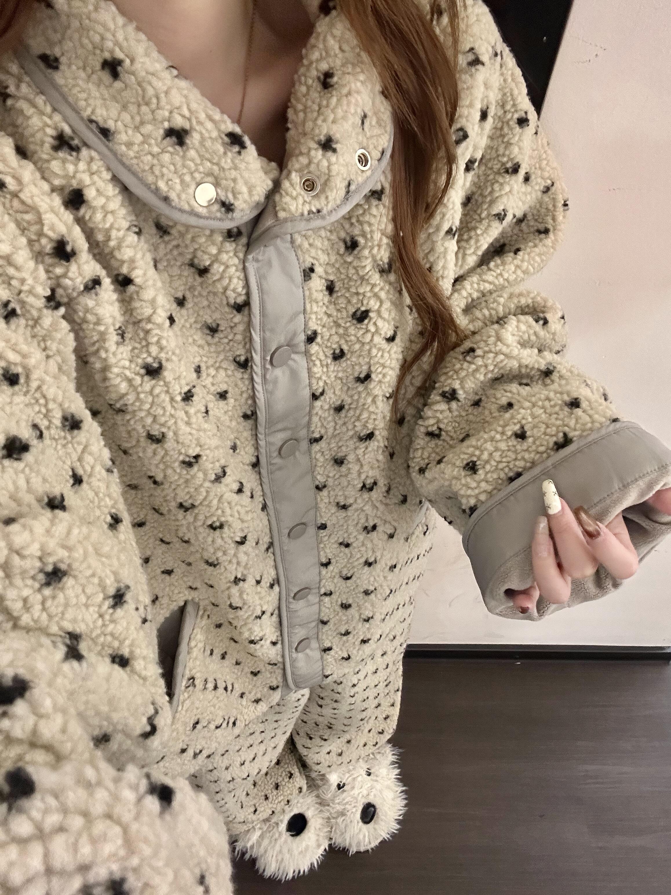 【DMXJ大梦想家】气质高级感波点米粒绒睡衣女秋冬款保暖家居服套装