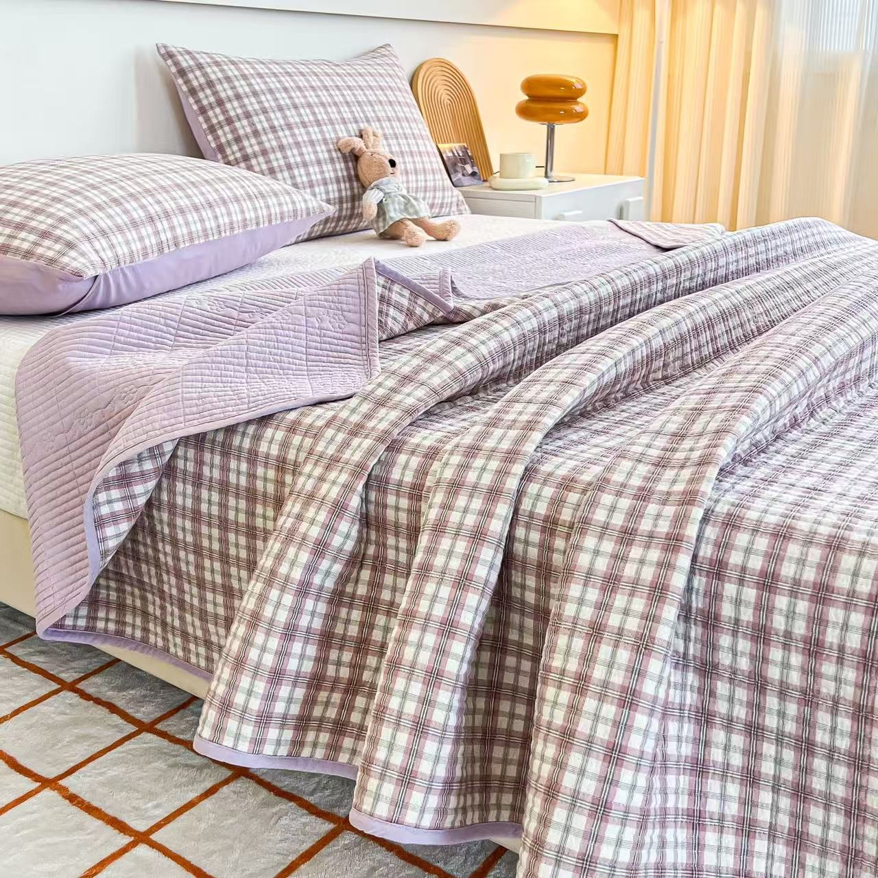 水洗透气双面多功能加厚印花床盖合格品亲肤四季通用