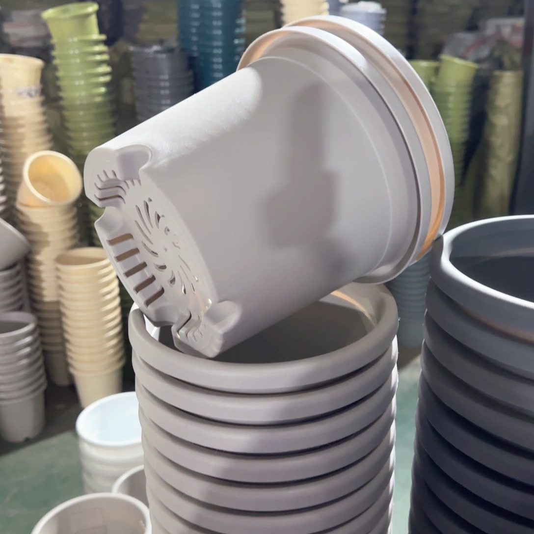 树脂四季盆3#无拖灰白微瑕10