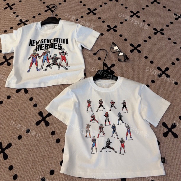 现货MZ.儿童夏季中性卡通宽松奥特曼短袖145