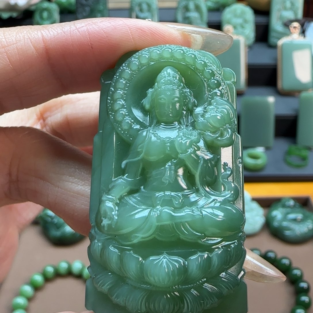 和田玉（碧玉）吊坠(不含链)未镶嵌
