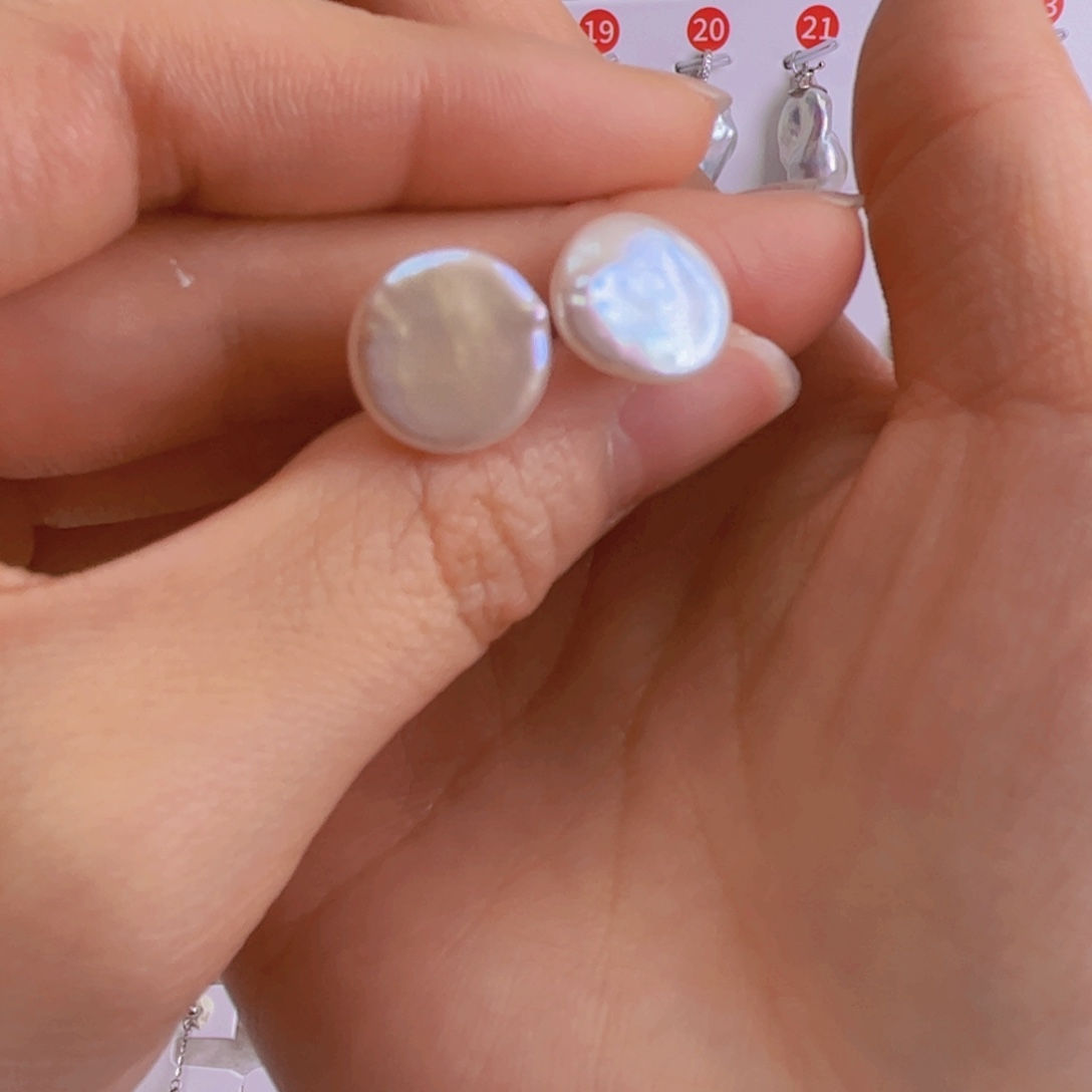 淡水珍珠耳环银S925镶嵌
