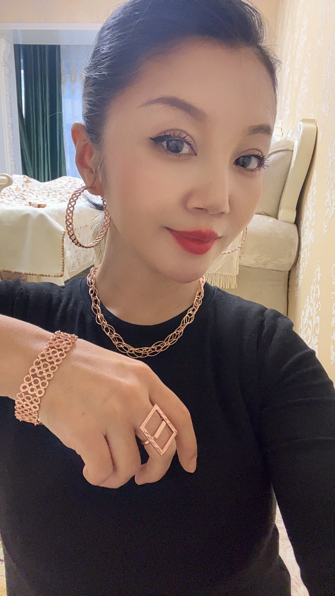 合金耳饰 合金 高保色四件套