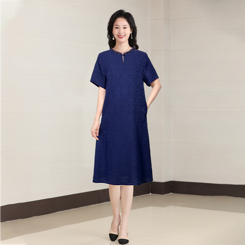 D227541冠乐绉真丝香云纱女装连衣裙春夏新款气质宽松连衣裙