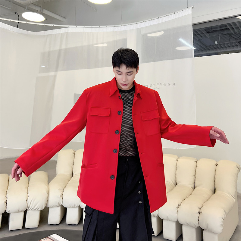 6273纯色男士太空棉夹克时尚潮流穿搭造型设计外套