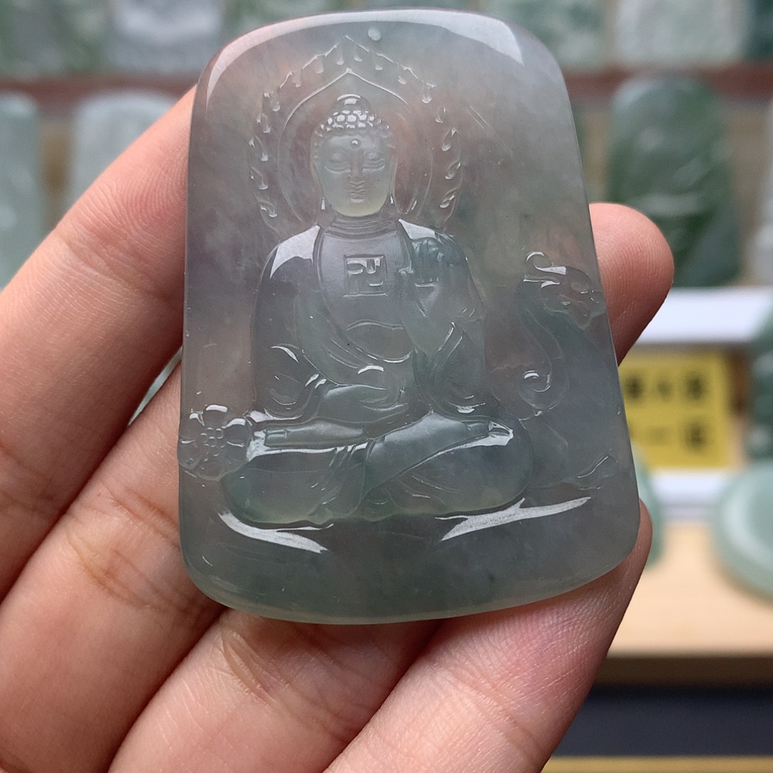 翡翠未镶嵌颈饰阿弥陀佛