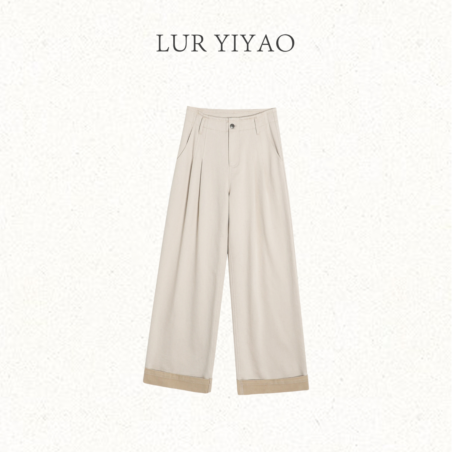 L'U'R/YI'YAO【没那么简单】秋冬款天丝磨绒保暖休闲牛仔裤11034