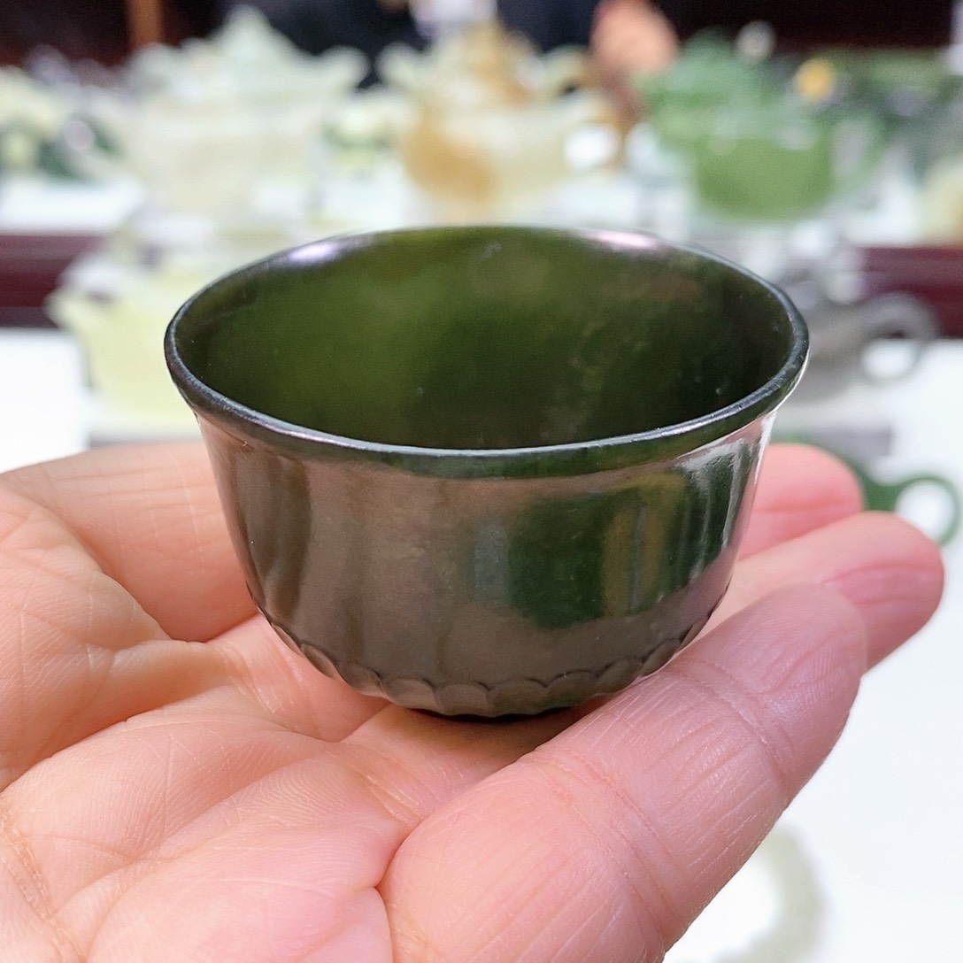 和田玉未镶嵌挂件茶杯30ml