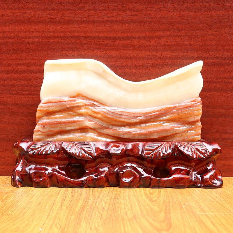奇石摆件天然石材猪肉石五花肉装饰工艺品礼物礼品24*15*3cm1851g