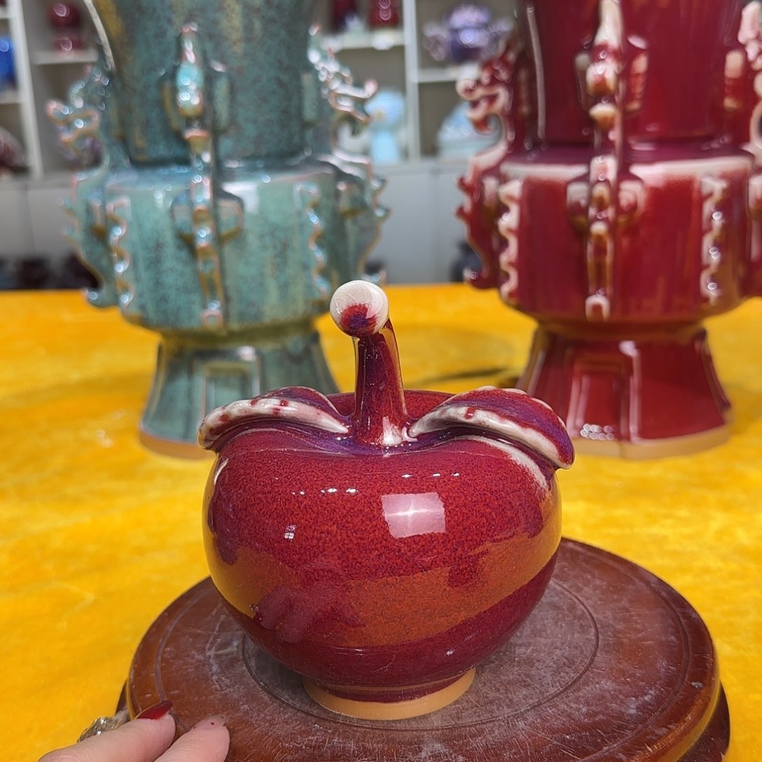 陶盖碗郑家钧窑摆件