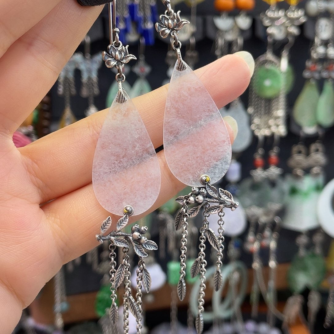 派***星翡翠银S925镶嵌耳饰503yjjhhj