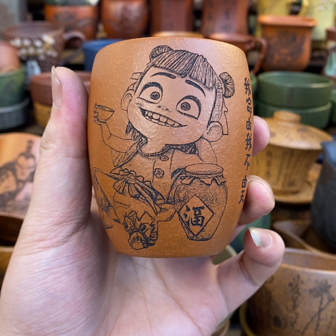 紫砂杯子宜兴全手工紫砂杯