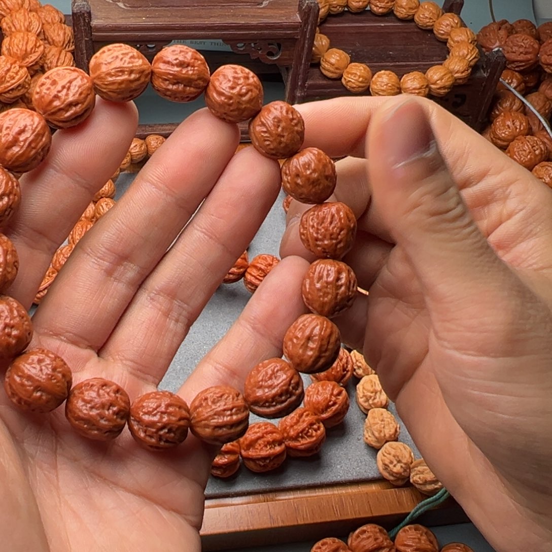 淡***啡手串文玩核桃15八棱