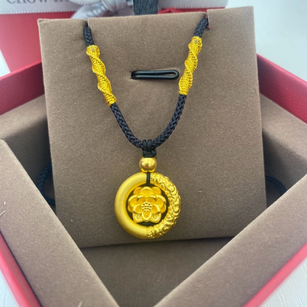 Chow Tai Seng/周大生双11大促哪吒同款乾坤圈足金平安扣情侣吊坠