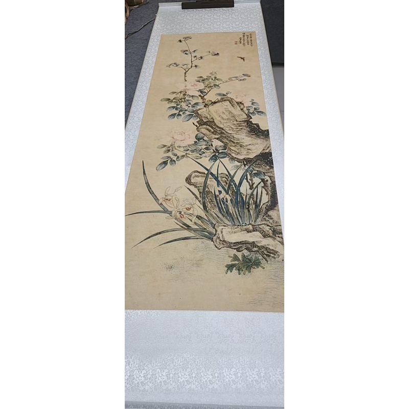 墨韵文化 清代 蒋溥《兰石图》205*60 博物馆级高清复刻居家软装挂