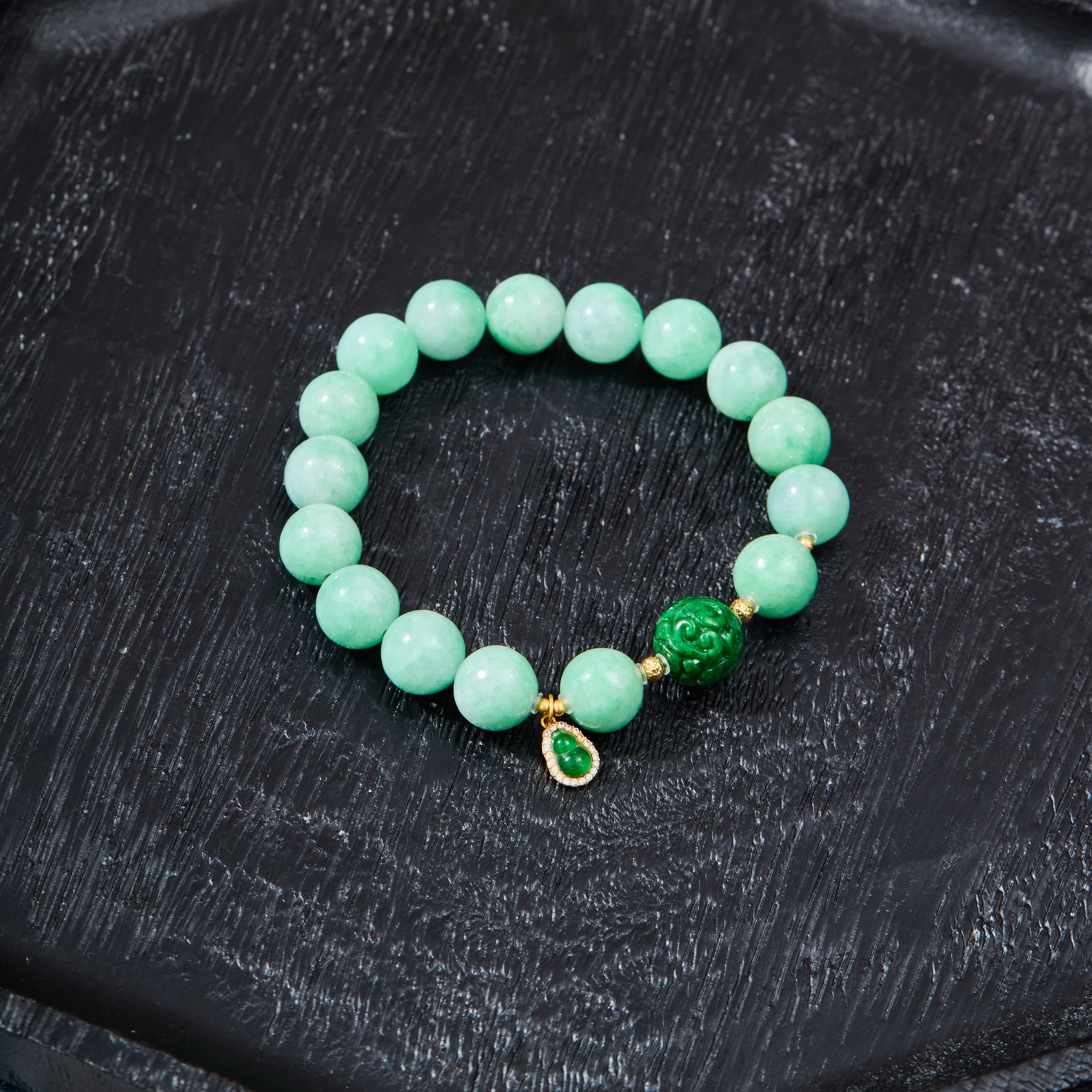 【云上雅岚】孤帆丨18K翡翠手串-多样性发一件-XYGD9991073-D