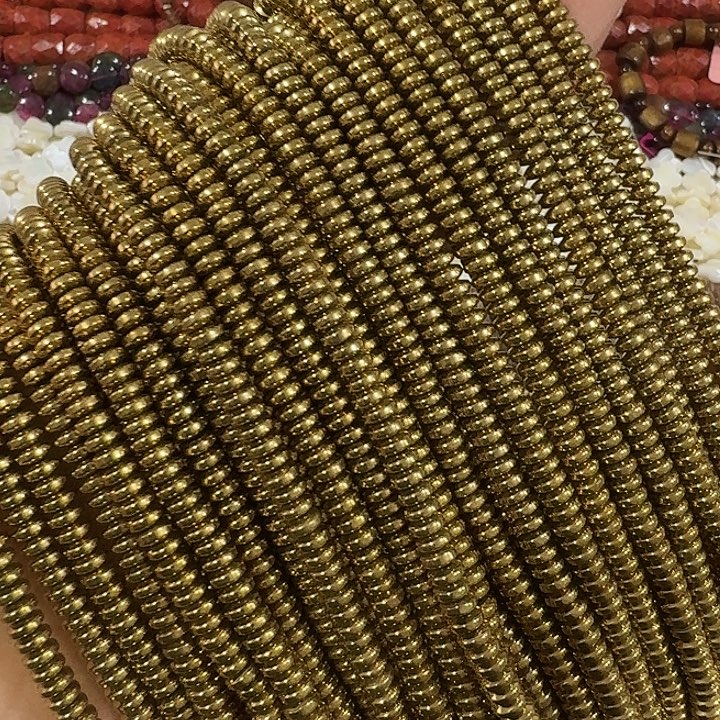 玛瑙/玉髓合金珠宝半成品3条4mm金色隔片