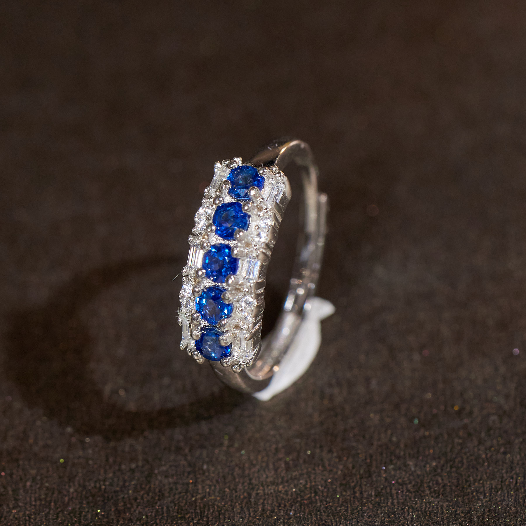 【歪歪】蓝宝石戒指*S925银镶嵌W9676