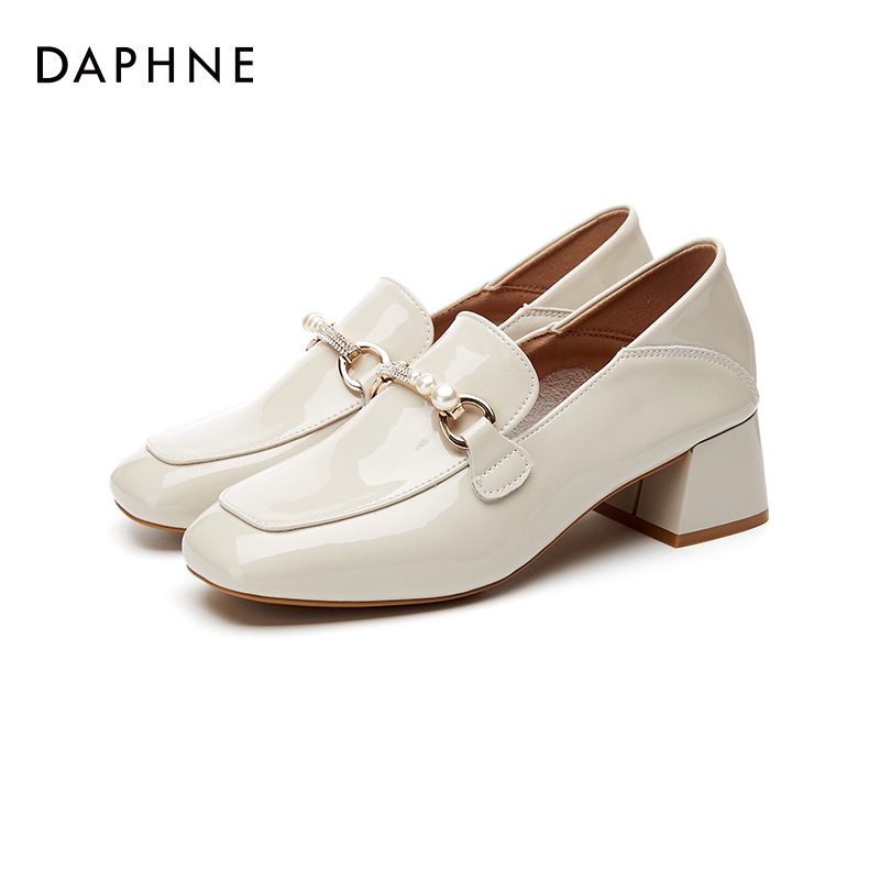 轻奢女鞋新款春秋品质单鞋粗跟百搭英伦小皮鞋