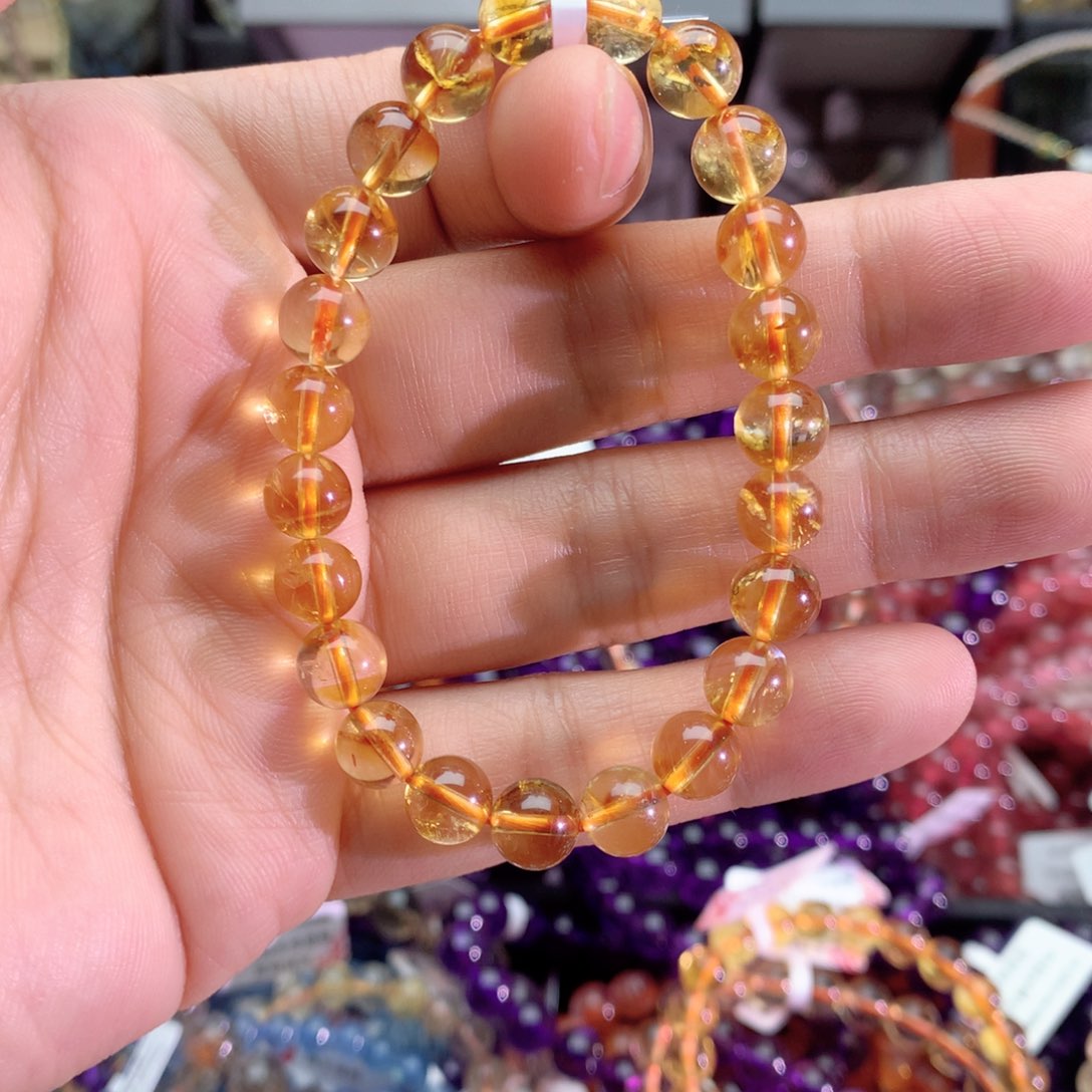 水晶手串未镶嵌一**阳黄塔晶手链8+