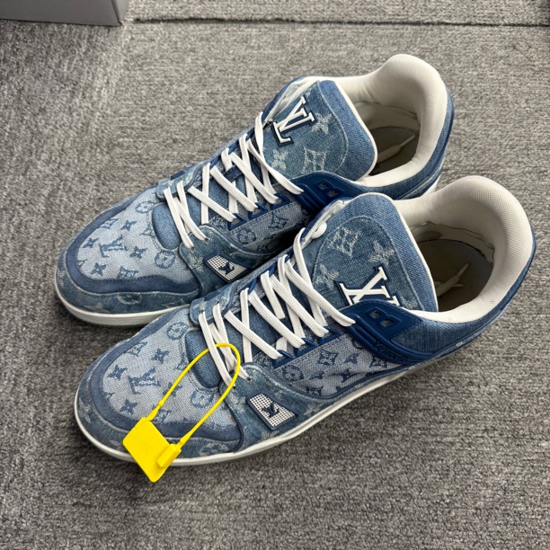 95新 LouisVuitton/路易威登 46码 lvtrauner蓝牛仔 休闲鞋