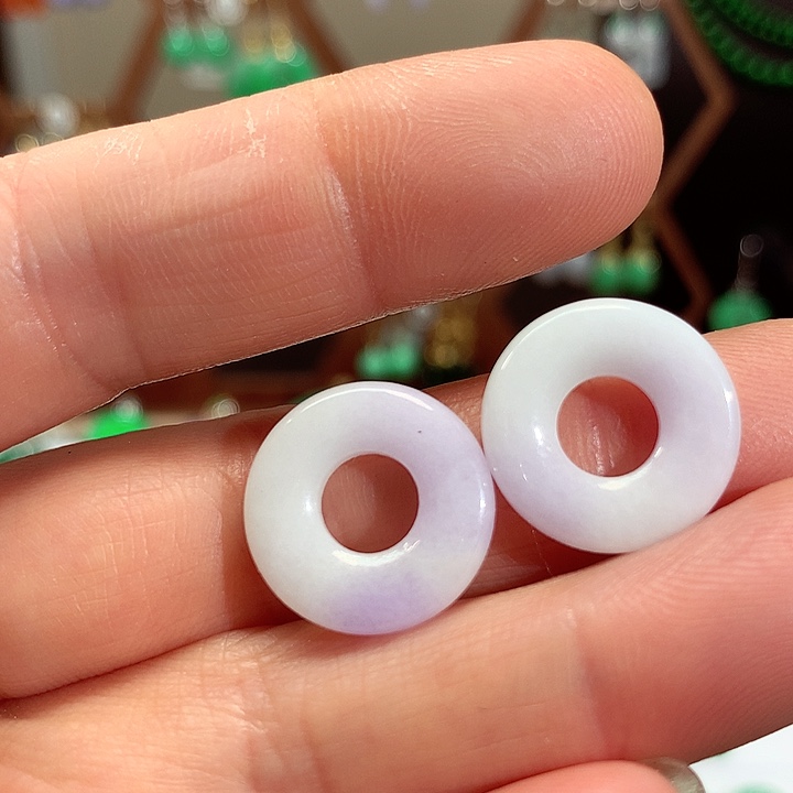 翡翠未镶嵌耳饰天然