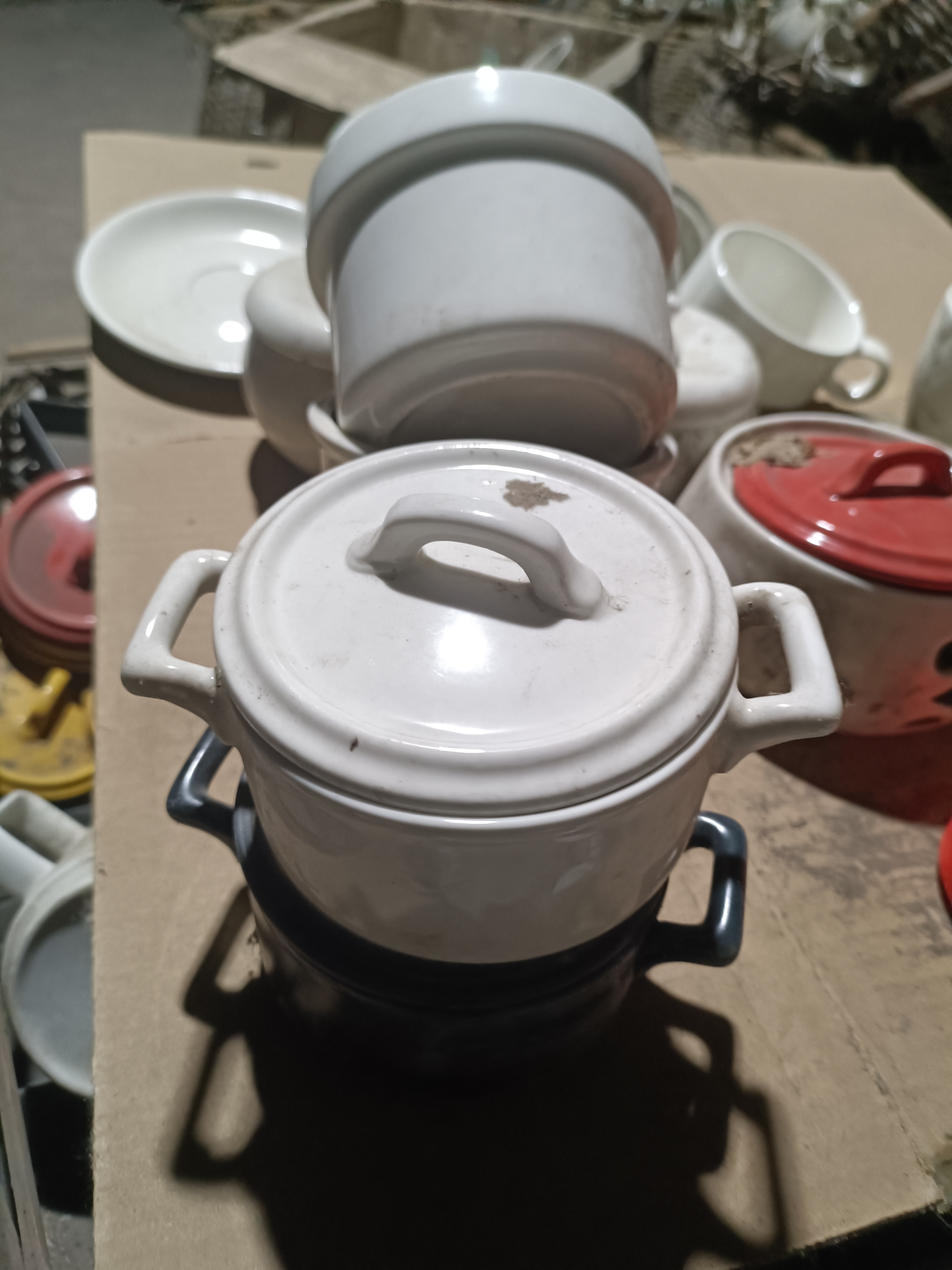 磁州窑四厂小白锅一套《微瑕完美》