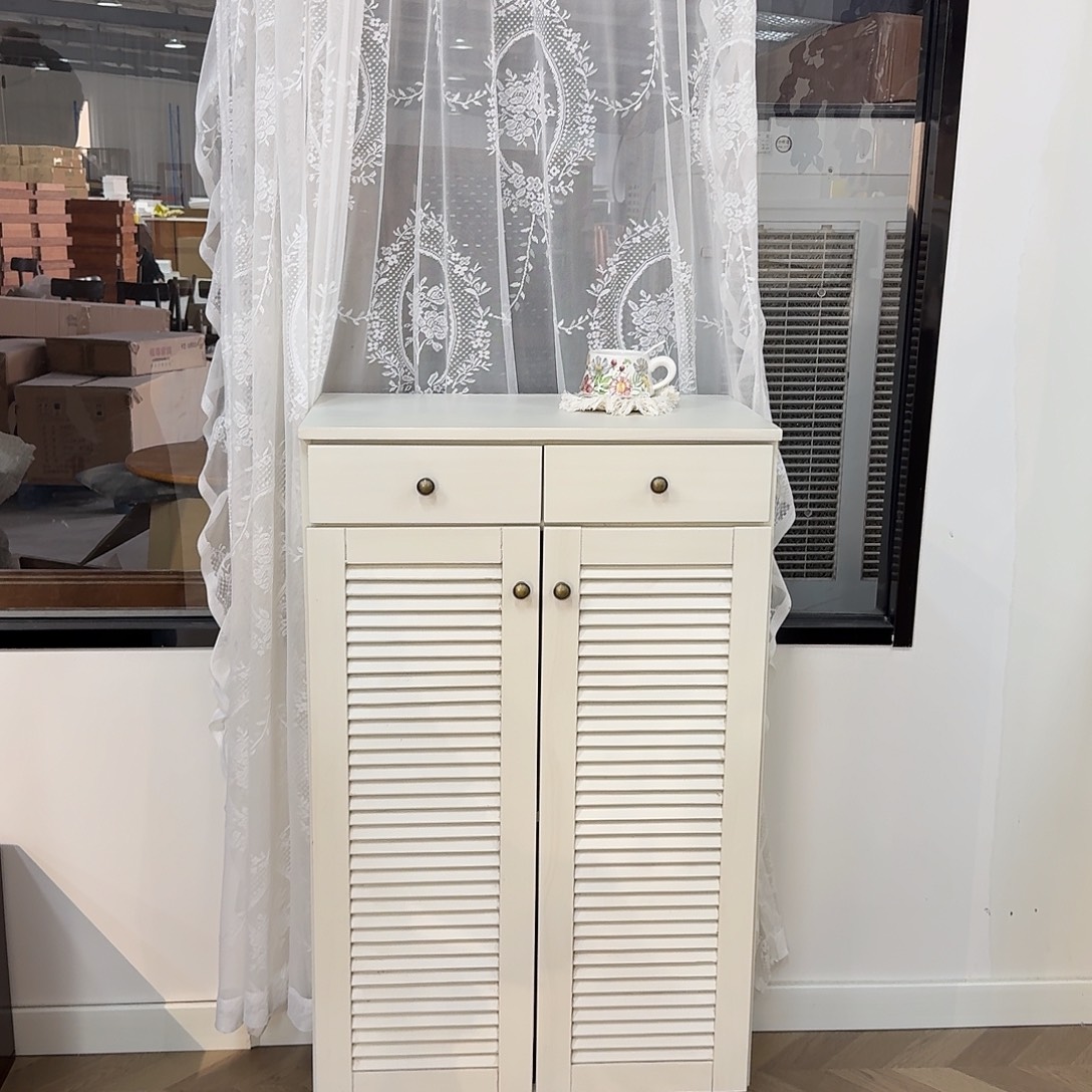 木（非红木类）实木白色鞋柜收纳柜