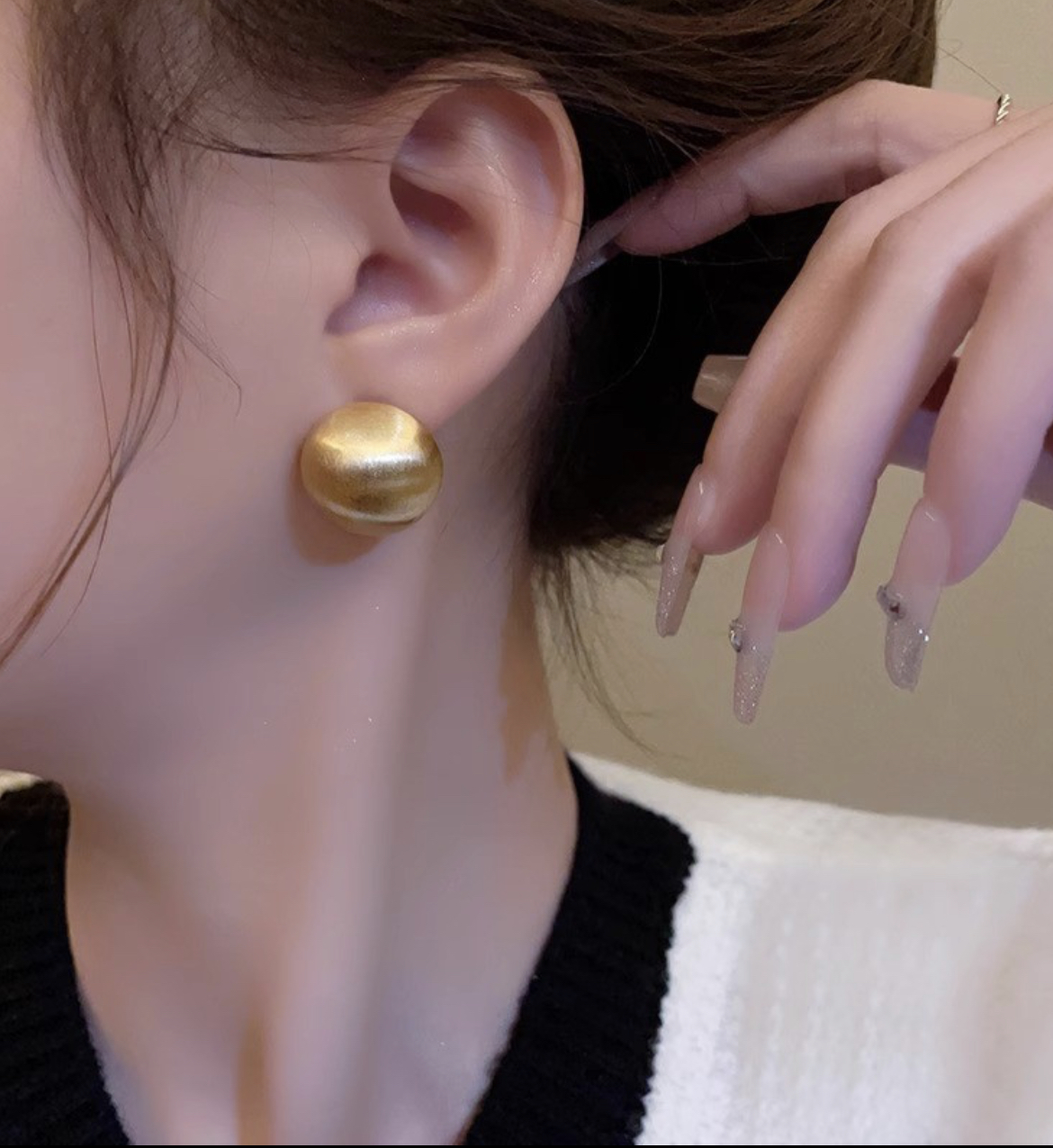 XISHIDUO /手工 金色 百搭 轻奢风 耳钉
