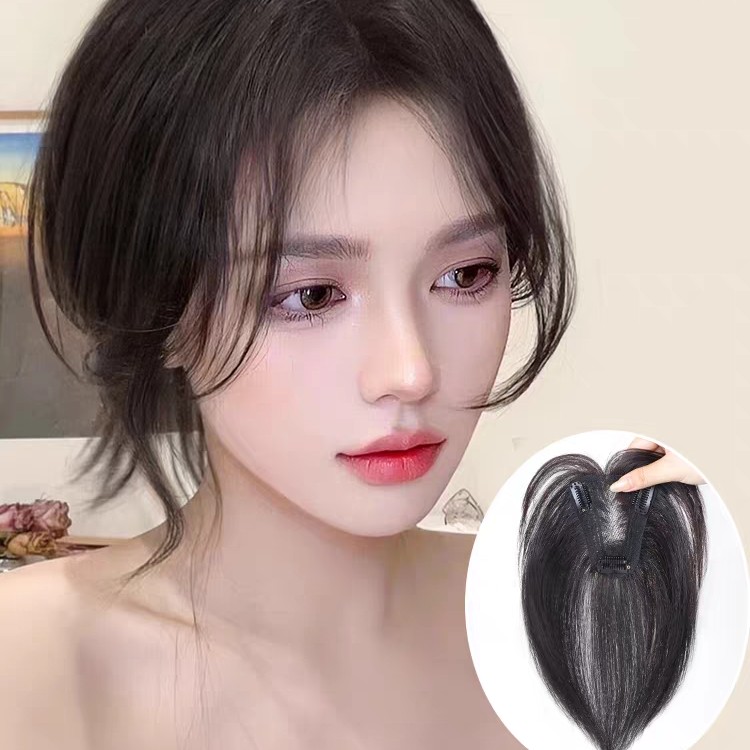 A“柔轻纱”全真发前额无痕透气蓬松隐形补发片全手织自然