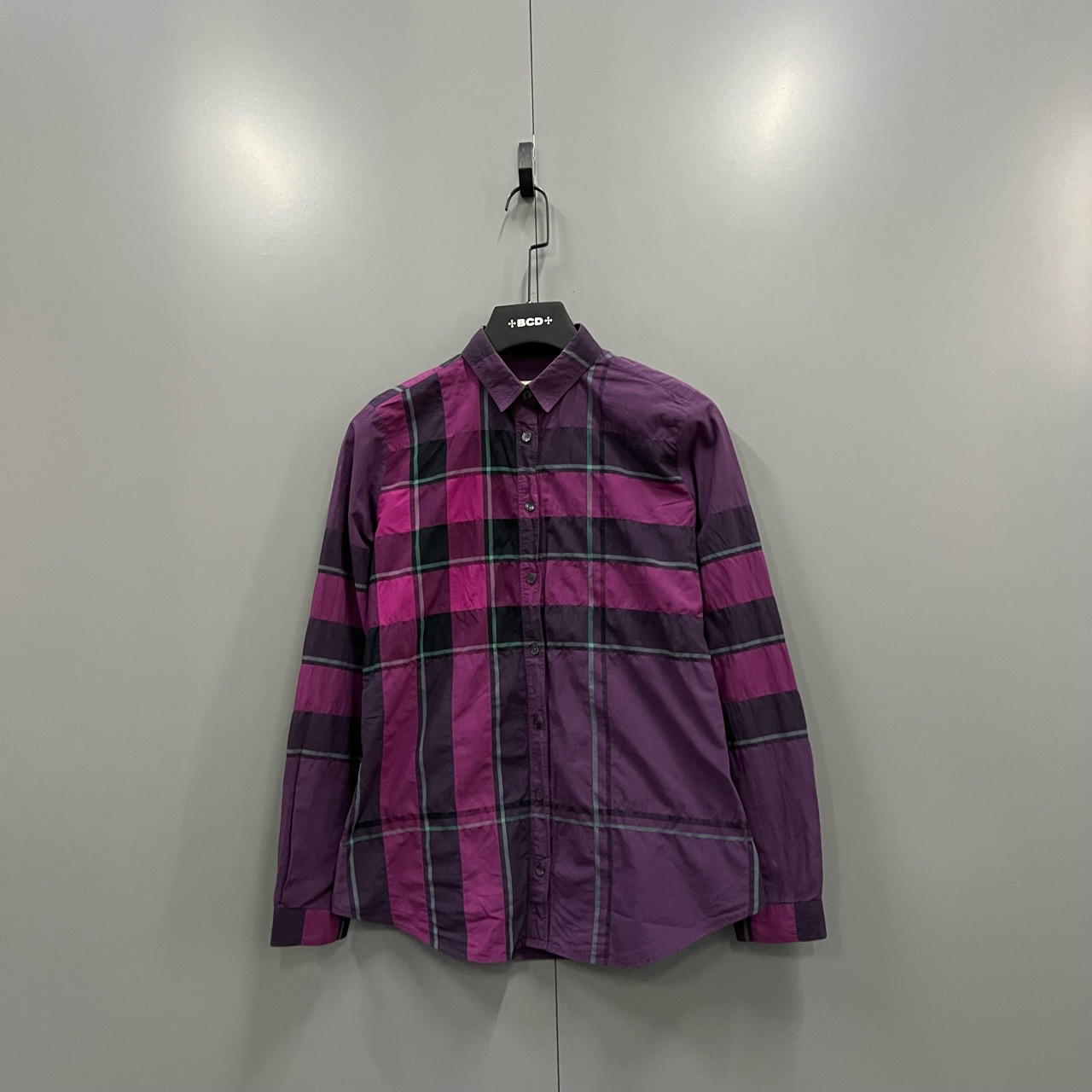 （bb）115 Burberry 巴宝莉 粉紫色格纹衬衫 XS码/95新/5000/013753