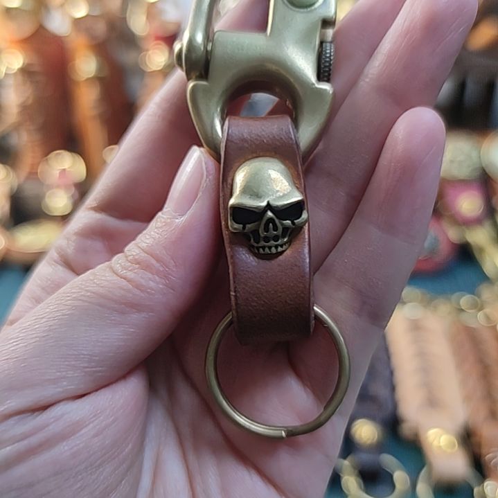 铜铁合金类海军钩骷髅头钥匙扣