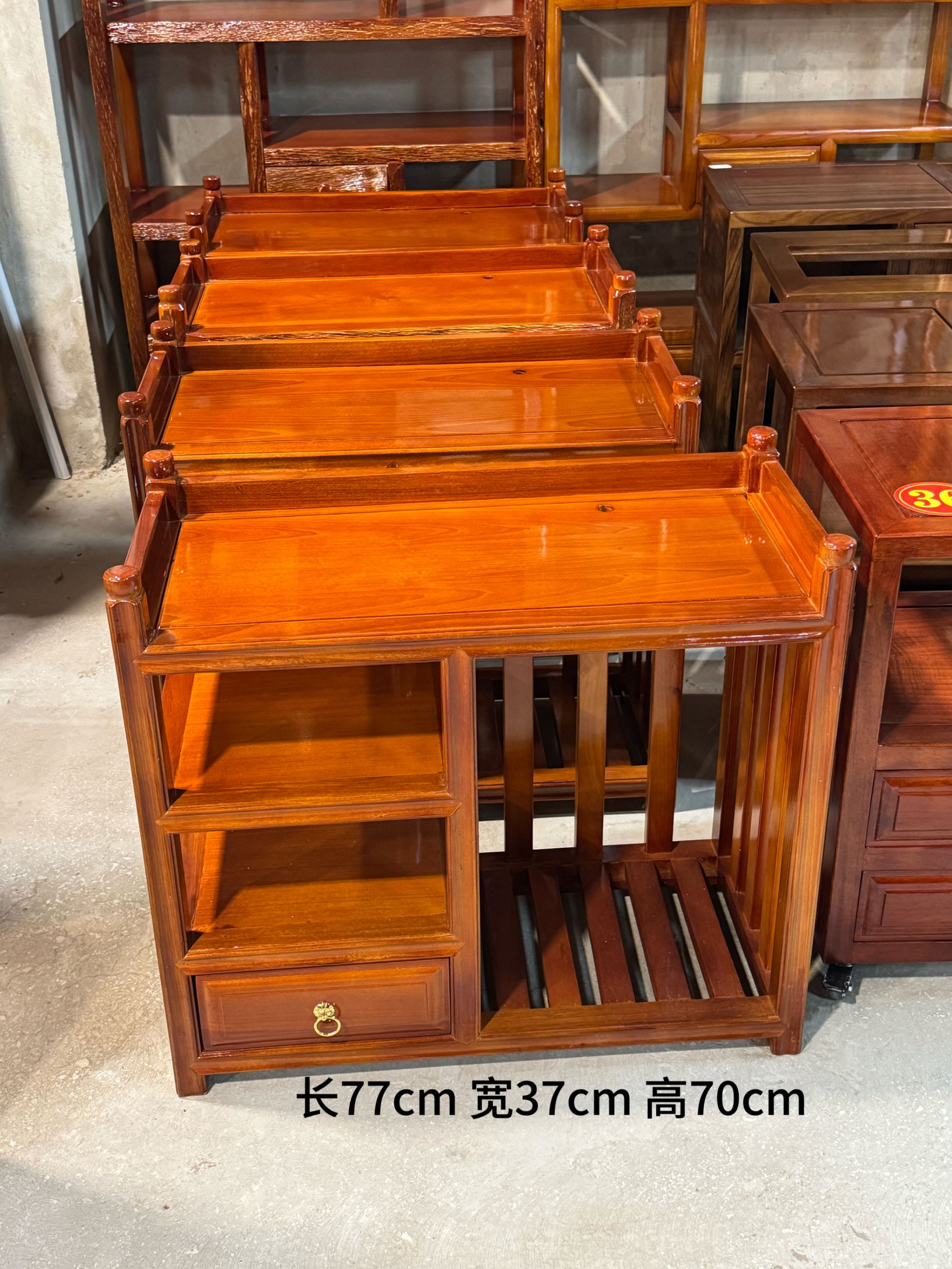 【赵大板】纯实木中式茶桌边柜 茶水柜【联系客服更加优惠】