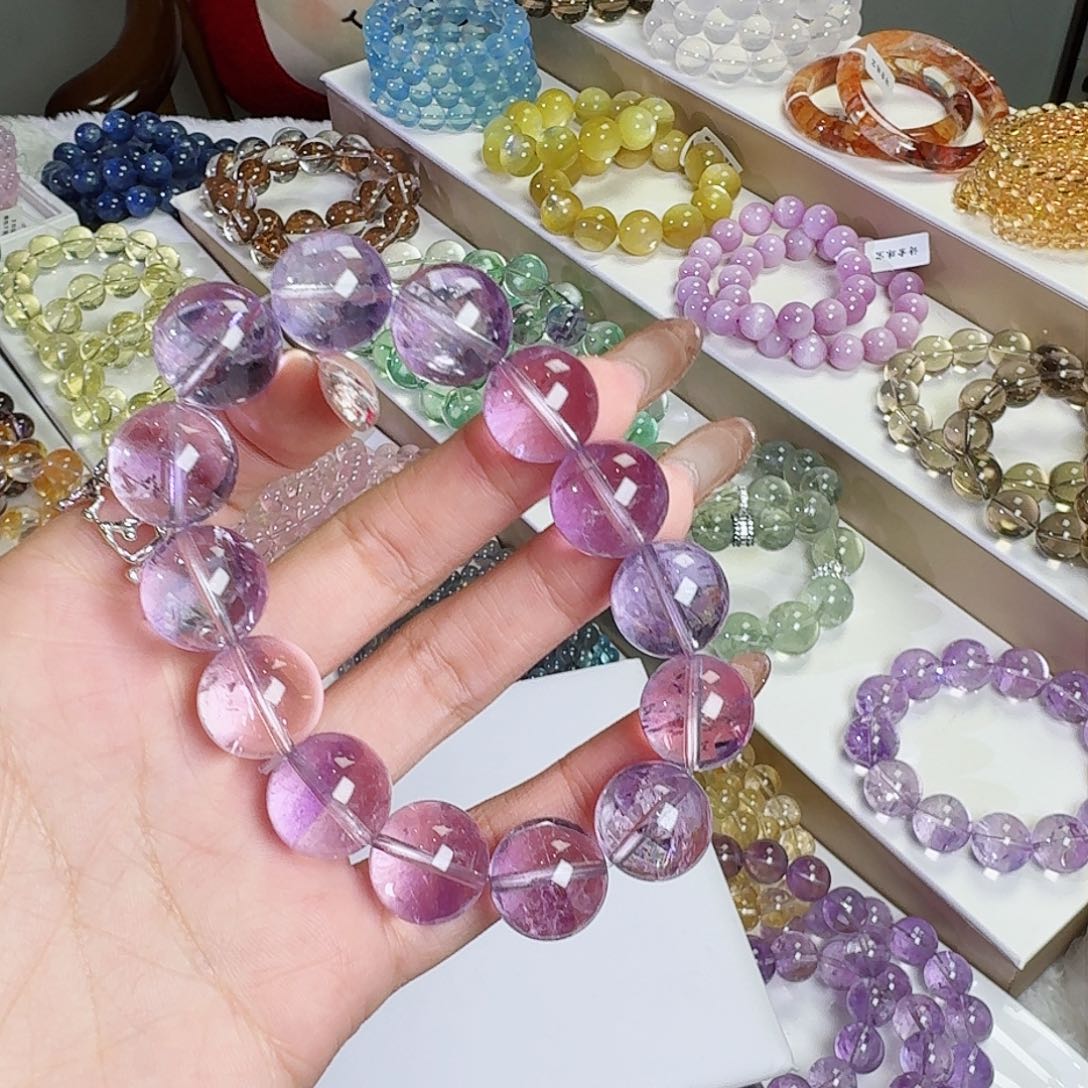 水晶手链未镶嵌檰*糖紫阿塞15